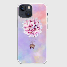 Чехол для iPhone 13 mini с принтом Нежный Воздушный Шар в Петрозаводске,  |  | Тематика изображения на принте: акварель | гортензия | картина | краски | милый | пастель | розы | цветок | цветы