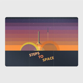 Магнитный плакат 3Х2 с принтом STEPS TO SPACE в Петрозаводске, Полимерный материал с магнитным слоем | 6 деталей размером 9*9 см | elon musk | falcon 9 | spacex | илон маск | ступень ракеты