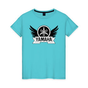 Женская футболка хлопок с принтом Yamaha v-max в Петрозаводске, 100% хлопок | прямой крой, круглый вырез горловины, длина до линии бедер, слегка спущенное плечо | v max | yamaha | мотоспорт | мотоцикл | чоппер | ямаха