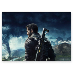 Поздравительная открытка с принтом Just Cause 4 в Петрозаводске, 100% бумага | плотность бумаги 280 г/м2, матовая, на обратной стороне линовка и место для марки
 | action adventure | black | cause | hand | just | rico | rodriguez | solis | боевик | габриэлла | дело | моралес | правое | приключенческий | рико | родригес | рука | солис | черная