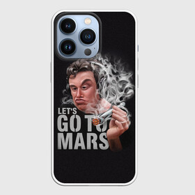 Чехол для iPhone 13 Pro с принтом Илон Маск в Петрозаводске,  |  | comic art | elon musk | lets go to mars | арт | голова | дым | илон маск | косяк | минимализм | надпись