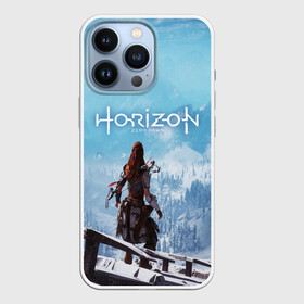 Чехол для iPhone 13 Pro с принтом HORIZON ZERO DAWN в Петрозаводске,  |  | aloy | game | horizon zero dawn | hunter | machine | mecha | robot | snow | spear | the frozen wilds | weapon | игры | постапокалипсис | роботы | фентези | элой