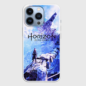 Чехол для iPhone 13 Pro с принтом Horizon Zero Dawn в Петрозаводске,  |  | aloy | game | horizon zero dawn | hunter | machine | mecha | robot | snow | spear | the frozen wilds | weapon | игры | постапокалипсис | роботы | фентези | элой