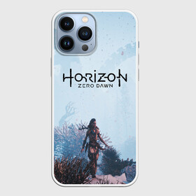 Чехол для iPhone 13 Pro Max с принтом Horizon Zero Dawn в Петрозаводске,  |  | aloy | game | horizon zero dawn | hunter | machine | mecha | robot | snow | spear | the frozen wilds | weapon | игры | постапокалипсис | роботы | фентези | элой