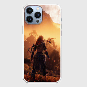 Чехол для iPhone 13 Pro Max с принтом HORIZON ZERO DAWN в Петрозаводске,  |  | aloy | game | horizon zero dawn | hunter | machine | mecha | robot | snow | spear | the frozen wilds | weapon | игры | постапокалипсис | роботы | фентези | элой