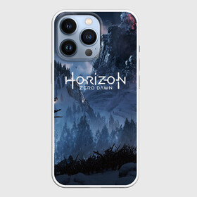 Чехол для iPhone 13 Pro с принтом HORIZON ZERO DAWN в Петрозаводске,  |  | aloy | game | horizon zero dawn | hunter | machine | mecha | robot | snow | spear | the frozen wilds | weapon | игры | постапокалипсис | роботы | фентези | элой