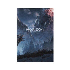 Обложка для паспорта матовая кожа с принтом HORIZON ZERO DAWN в Петрозаводске, натуральная матовая кожа | размер 19,3 х 13,7 см; прозрачные пластиковые крепления | aloy | game | horizon zero dawn | hunter | machine | mecha | robot | snow | spear | the frozen wilds | weapon | игры | постапокалипсис | роботы | фентези | элой