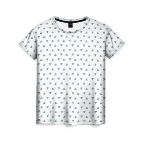 Женская футболка 3D с принтом Glitch triangles в Петрозаводске, 100% полиэфир ( синтетическое хлопкоподобное полотно) | прямой крой, круглый вырез горловины, длина до линии бедер | glitch | triangles | глич | глюк | треугольники