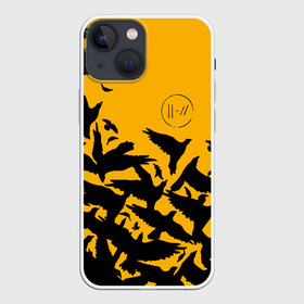 Чехол для iPhone 13 mini с принтом TWENTY ONE PILOTS | 21 PILOTS | TOP в Петрозаводске,  |  | 21 pilots | 21p | crow | logo | music | rock | top | trench | twenty one pilots | вороны | группа | лого | музыка | рок