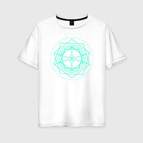 Женская футболка хлопок Oversize с принтом Геометрический узор в Петрозаводске, 100% хлопок | свободный крой, круглый ворот, спущенный рукав, длина до линии бедер
 | абстракция | геометрия | узор