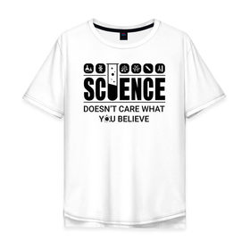 Мужская футболка хлопок Oversize с принтом Science (light) в Петрозаводске, 100% хлопок | свободный крой, круглый ворот, “спинка” длиннее передней части | science | атом | днк | измерение | исследование | медицина | микроскоп | наука | опыт | пробирка | студент | учёные