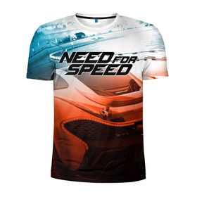 Мужская футболка 3D спортивная с принтом Need for Speed в Петрозаводске, 100% полиэстер с улучшенными характеристиками | приталенный силуэт, круглая горловина, широкие плечи, сужается к линии бедра | need for speed | nfs | авто | вип | гонки | жажда скорости | класс | машины | симулятор | чемпион