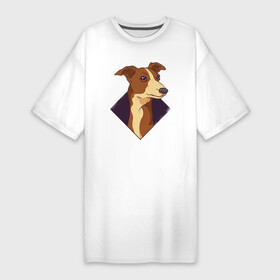 Платье-футболка хлопок с принтом Уиппет в Петрозаводске,  |  | whippet | собака | собаки | уиппет