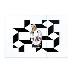 Магнитный плакат 3Х2 с принтом Элджей в Петрозаводске, Полимерный материал с магнитным слоем | 6 деталей размером 9*9 см | 3d | sayonara boy | группа | квадратики | кубики | лого | логотип | морген | музыка | русский реп | сайонара | элджей