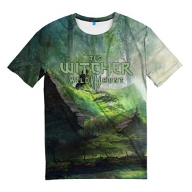 Мужская футболка 3D с принтом The Witcher 3: Wild Hunt в Петрозаводске, 100% полиэфир | прямой крой, круглый вырез горловины, длина до линии бедер | 