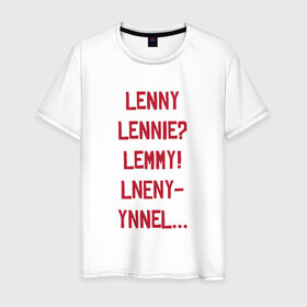 Мужская футболка хлопок с принтом Lenny в Петрозаводске, 100% хлопок | прямой крой, круглый вырез горловины, длина до линии бедер, слегка спущенное плечо. | red dead redemption 2 | в баре | ленни | миссия | напились | прикол | рдр | рдр2 | шутка