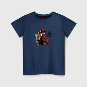 Детская футболка хлопок с принтом Alright boy в Петрозаводске, 100% хлопок | круглый вырез горловины, полуприлегающий силуэт, длина до линии бедер | rdr2 | red dead redemption 2 | артур | морган | прикол | рдр | рдр2 | шутка