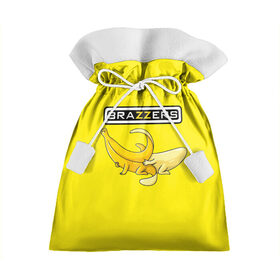 Подарочный 3D мешок с принтом Brazzers в Петрозаводске, 100% полиэстер | Размер: 29*39 см | brazzers | банан | бразерс | логотип | надпись | прикол | юмор