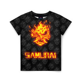 Детская футболка 3D с принтом РЮКЗАК CYBERPUNK 2077 SAMURAI в Петрозаводске, 100% гипоаллергенный полиэфир | прямой крой, круглый вырез горловины, длина до линии бедер, чуть спущенное плечо, ткань немного тянется | 2019 | cd project red | cyberpunk 2077 | future | hack | night city | samurai | sci fi | андроиды | безумие | будущее | киберпанк 2077 | логотип | роботы | самураи | цифры