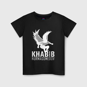 Детская футболка хлопок с принтом Хабиб (Air) в Петрозаводске, 100% хлопок | круглый вырез горловины, полуприлегающий силуэт, длина до линии бедер | air | eagle | khabib | nurmagomedov | ssru | нурмагомедов | орел | хабиб
