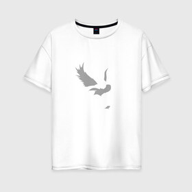 Женская футболка хлопок Oversize с принтом Хабиб (Air) в Петрозаводске, 100% хлопок | свободный крой, круглый ворот, спущенный рукав, длина до линии бедер
 | air | eagle | khabib | nurmagomedov | ssru | нурмагомедов | орел | хабиб