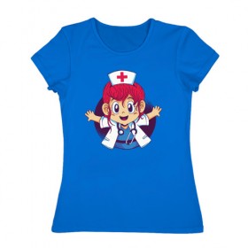 Женская футболка хлопок с принтом Врач в Петрозаводске, 100% хлопок | прямой крой, круглый вырез горловины, длина до линии бедер, слегка спущенное плечо | аниме | врач | врачи | медсестра | медсестры