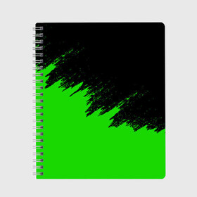 Тетрадь с принтом КРАСКА И НИЧЕГО ЛИШНЕГО! в Петрозаводске, 100% бумага | 48 листов, плотность листов — 60 г/м2, плотность картонной обложки — 250 г/м2. Листы скреплены сбоку удобной пружинной спиралью. Уголки страниц и обложки скругленные. Цвет линий — светло-серый
 | color | dirty | green | texture | yellow.paints | брызги | брызги красок | желтый | зеленый | краски | текстура