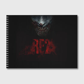 Альбом для рисования с принтом Resident Evil 2 в Петрозаводске, 100% бумага
 | матовая бумага, плотность 200 мг. | 2 | 2019 | dark | evil | game | horror | resident | zombie | зомби | зубы | игра | кровь | лого | обитель зла | ужас