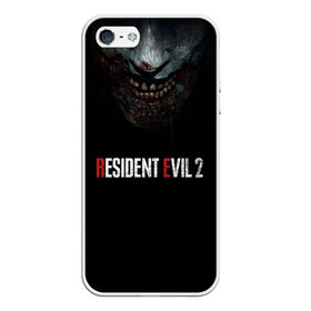 Чехол для iPhone 5/5S матовый с принтом Resident Evil 2 в Петрозаводске, Силикон | Область печати: задняя сторона чехла, без боковых панелей | 2 | 2019 | dark | evil | game | horror | resident | zombie | зомби | зубы | игра | кровь | лого | обитель зла | ужас