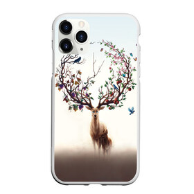 Чехол для iPhone 11 Pro Max матовый с принтом Олень с ветвями вместо рог в Петрозаводске, Силикон |  | бабочка | волшебство | деревья | лес | листья | оленёнок | природа | птица | сказка | фрукты | цветы