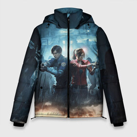 Мужская зимняя куртка 3D с принтом Resident Evil 2 в Петрозаводске, верх — 100% полиэстер; подкладка — 100% полиэстер; утеплитель — 100% полиэстер | длина ниже бедра, свободный силуэт Оверсайз. Есть воротник-стойка, отстегивающийся капюшон и ветрозащитная планка. 

Боковые карманы с листочкой на кнопках и внутренний карман на молнии. | 2 | 2019 | resident evil | герои | игра | клер | клэр | леон | обитель зла | пистолеты | постер | ремейк