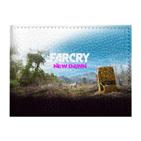 Обложка для студенческого билета с принтом FAR CRY NEW DAWN в Петрозаводске, натуральная кожа | Размер: 11*8 см; Печать на всей внешней стороне | Тематика изображения на принте: action | far cry | far cry new dawn | game | gamer | montana | player | shooter | usa | врата эдема | знак | игра | культ | секта | символ | символика | шутер | эдем