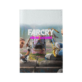 Обложка для паспорта матовая кожа с принтом FAR CRY NEW DAWN в Петрозаводске, натуральная матовая кожа | размер 19,3 х 13,7 см; прозрачные пластиковые крепления | 