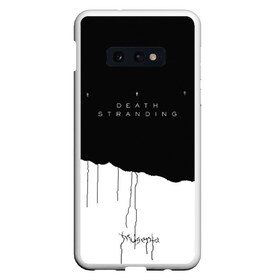 Чехол для Samsung S10E с принтом Death Stranding в Петрозаводске, Силикон | Область печати: задняя сторона чехла, без боковых панелей | bridges | death stranding | game | hideo kojima | kojima productions | man | norman reedus | scar | sony interactive entertainment | suit | tie | игры | кодзима