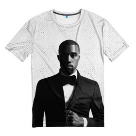 Мужская футболка 3D с принтом Kanye West Halftone в Петрозаводске, 100% полиэфир | прямой крой, круглый вырез горловины, длина до линии бедер | kanye | kanye west | yandhi | кани | кани вест | кани вэст | янди