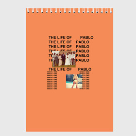 Скетчбук с принтом Kanye West PABLO в Петрозаводске, 100% бумага
 | 48 листов, плотность листов — 100 г/м2, плотность картонной обложки — 250 г/м2. Листы скреплены сверху удобной пружинной спиралью | kanye | kanye west | yandhi | кани | кани вест | кани вэст | янди