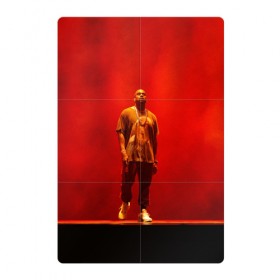 Магнитный плакат 2Х3 с принтом Kanye West Red On Stage в Петрозаводске, Полимерный материал с магнитным слоем | 6 деталей размером 9*9 см | 
