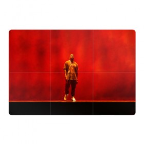 Магнитный плакат 3Х2 с принтом Kanye West Red On Stage в Петрозаводске, Полимерный материал с магнитным слоем | 6 деталей размером 9*9 см | 
