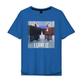 Мужская футболка хлопок Oversize с принтом Kanye West Lil Pump - I Love I в Петрозаводске, 100% хлопок | свободный крой, круглый ворот, “спинка” длиннее передней части | 
