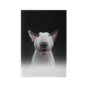 Обложка для паспорта матовая кожа с принтом Oh snap! в Петрозаводске, натуральная матовая кожа | размер 19,3 х 13,7 см; прозрачные пластиковые крепления | Тематика изображения на принте: bull terrier | dog |   | бультерьер | собака