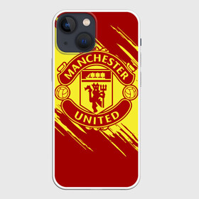 Чехол для iPhone 13 mini с принтом Манчестер Юнайтед в Петрозаводске,  |  | manchester | manchester united | mufc | red devils | клубная | красные дьяволы | манчестер | манчестер юнайтед | фанатская | футбольная | футбольный клуб | юнайтед