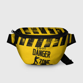 Поясная сумка 3D с принтом COUNTER-STRIKE: DANGER ZONE. в Петрозаводске, 100% полиэстер | плотная ткань, ремень с регулируемой длиной, внутри несколько карманов для мелочей, основное отделение и карман с обратной стороны сумки застегиваются на молнию | 
