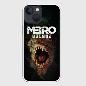 Чехол для iPhone 13 mini с принтом Metro Exodus в Петрозаводске,  |  | 2019 | 2033 | exodus | game | logo | metro | апокалипсис | герой | зубы | игра | исход | лого | метро | монстр | персонаж | сталкер