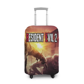 Чехол для чемодана 3D с принтом Resident Evil 2 в Петрозаводске, 86% полиэфир, 14% спандекс | двустороннее нанесение принта, прорези для ручек и колес | 2 | biohazard | evil | g | horror | resident | survival | вирус | зла | зомби | монстры | обитель