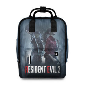 Женский рюкзак 3D с принтом Resident Evil 2 Remake в Петрозаводске, 100% полиэстер | лямки с регулируемой длиной, сверху ручки, чтобы рюкзак нести как сумку. Основное отделение закрывается на молнию, как и внешний карман. Внутри два дополнительных кармана, один из которых закрывается на молнию. По бокам два дополнительных кармашка, куда поместится маленькая бутылочка
 | Тематика изображения на принте: 2019 | biohazard | blood | corporation | corps | evil | horror | remake | resident | survival | umbrella | zombie | амбрелла | выживание | зла | зомби | корпорация | кровь | обитель | ремейк | ужасы