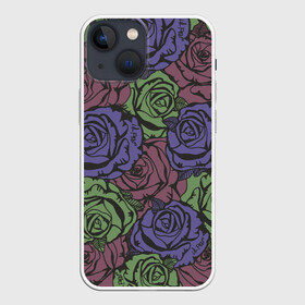 Чехол для iPhone 13 mini с принтом Розы Лил Пипа в Петрозаводске,  |  | gus ahr | lil | lil peep | peep | runaway | лилпип | реп | розы | рэп | узор | хип хоп | эмо