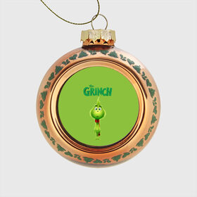 Стеклянный ёлочный шар с принтом The Grinch в Петрозаводске, Стекло | Диаметр: 80 мм | grinch | гринч | новый год | рождество