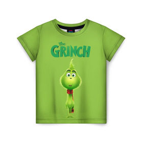 Детская футболка 3D с принтом The Grinch в Петрозаводске, 100% гипоаллергенный полиэфир | прямой крой, круглый вырез горловины, длина до линии бедер, чуть спущенное плечо, ткань немного тянется | Тематика изображения на принте: grinch | гринч | новый год | рождество
