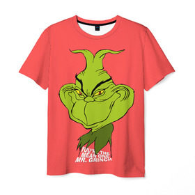 Мужская футболка 3D с принтом Mr. Grinch в Петрозаводске, 100% полиэфир | прямой крой, круглый вырез горловины, длина до линии бедер | Тематика изображения на принте: grinch | гринч | новый год | рождество