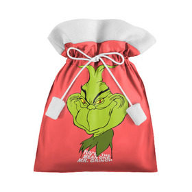 Подарочный 3D мешок с принтом Mr. Grinch в Петрозаводске, 100% полиэстер | Размер: 29*39 см | Тематика изображения на принте: grinch | гринч | новый год | рождество